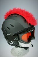Irokesenkfell f&uuml;r Ski / Snowboard / Fahrrad - Helmaccessoires Rot