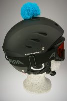 Pompon/Bommel Accessiore für Ski/Snowboard/Fahrrad-Helm Blau/Dunkelblau 