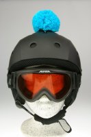 Pompon/Bommel Accessiore für Ski/Snowboard/Fahrrad-Helm Blau
