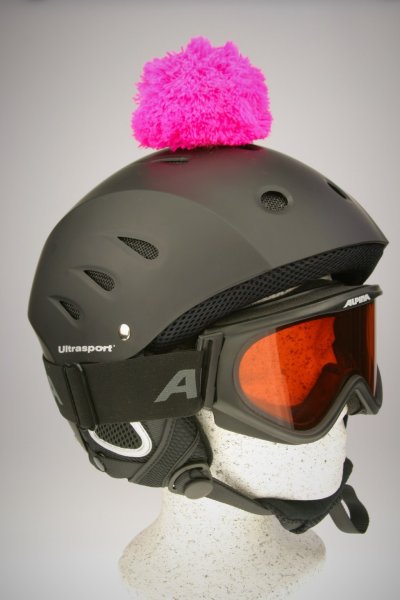 Pompon/Bommel Accessiore f&uuml;r Ski/Snowboard/Fahrrad-Helm Pink