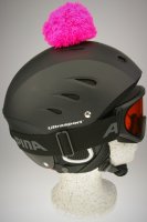 Pompon/Bommel Accessiore für Ski/Snowboard/Fahrrad-Helm Pink