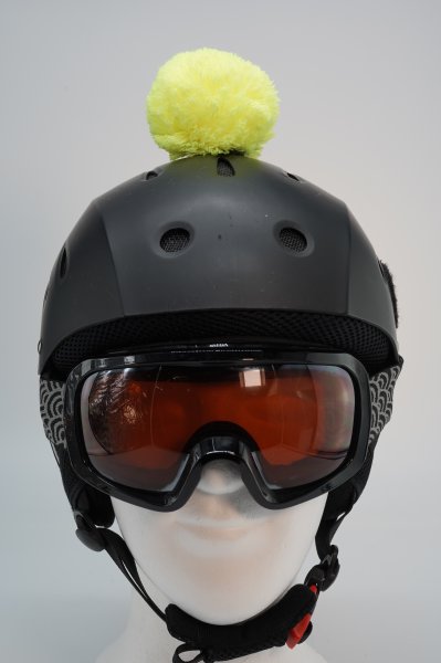 Pompon/Bommel Accessiore für Ski/Snowboard/Fahrrad-Helm Gelb