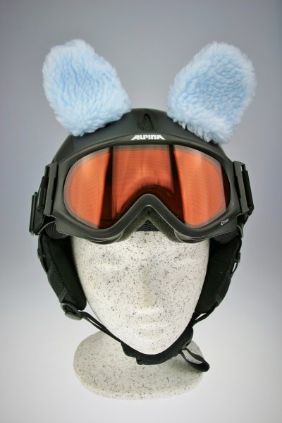Schafs-Ohren für Ski/Snowboard/Fahrrad-Helm Blau