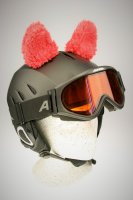 Schafs-Ohren f&uuml;r Ski/Snowboard/Fahrrad-Helm Rot