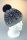 Strickmütze Snow Alpakamix mit Bommel und Baumwollfleece Grau-Marine
