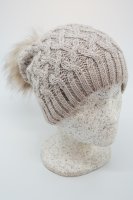 Moulin-Slouch mit Webpelzbommel 30% Wolle Creme