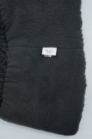 Handgestrickte Bommelmütze mit Fleece Made in Nepal Schwarz