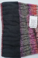 Strickmütze melange mit Pompom BW-Fleece Made in Germany Lila
