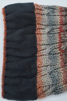 Strickmütze melange mit Pompom BW-Fleece Made in Germany Orange
