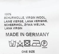 Pudelmütze 100% Schurwolle Made in Germany Schwarz