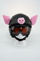 Schweineohren mit Nase für Ski/Snowboard/Fahrrad-Helm Rosa