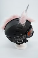 Unicorn-Einhorn mit Ohren für Ski-Snowboard-Fahrrad-Helm Puder-Pink