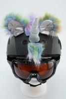 Unicorn-Einhorn mit Ohren für Ski-Snowboard-Fahrrad-Helm Regenbogen
