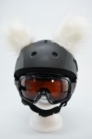 Koala-Ohren-Bluma  für Ski/Snowboard/Fahrrad-Helm Puder-Weiss
