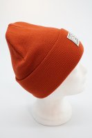 Strickumschlagmütze mit "Nautical Headwear" Patch Orange