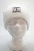 Strickumschlagmütze mit "Nautical Headwear" Patch Weiss