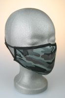 Mund- und Nasenmaske, camouflage schwarz grau