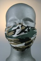 Mund- und Nasenmaske, camouflage schwarz gr&uuml;n beige