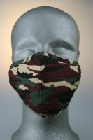 Mund- und Nasenmaske, camouflage schwarz grün rot beige