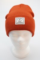 Kinder Strickumschlagmütze mit "Nautical Headwear" Patch 5-8 Jahre 58-Orange