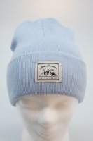 Strickumschlagmütze mit "Alpine Headwear" Patch 17-Eisblau