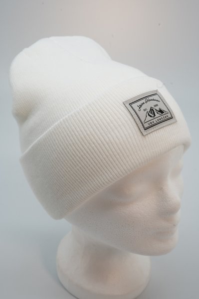 Strickumschlagmütze mit "Alpine Headwear" Patch 16-Weiss
