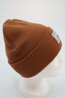 Strickumschlagmütze mit "Alpine Headwear" Patch 22-Karamel
