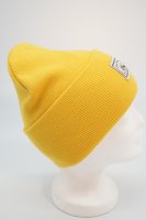 Strickumschlagmütze mit "Alpine Headwear" Patch "Hipp" 60-Gelb