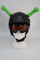 Alienhörner "Shrek"  für Ski / Snowboardhelm in Aliengrün