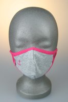 Kindermaske, 3-6 J., grau mit pinken Anker
