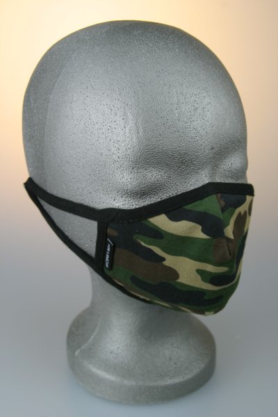 Kindermaske, 7-12 J., camouflage, braun-gr&uuml;n