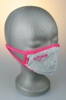 Kindermaske, 7-12 J., grau mit pink K&uuml;stenkind